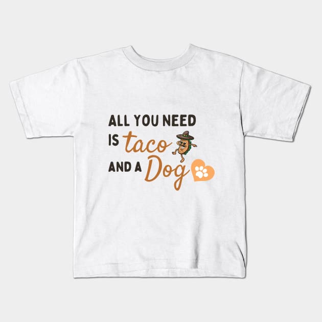 pet dogs eat tacos Kids T-Shirt by Pop on Elegance